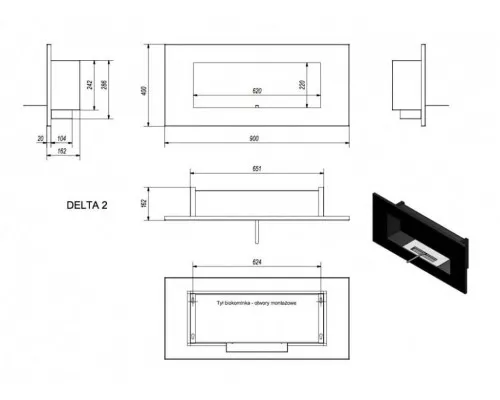 Биокамин Kratki DELTA 2 HORIZONTAL Биокамин Kratki DELTA 2 HORIZONTAL